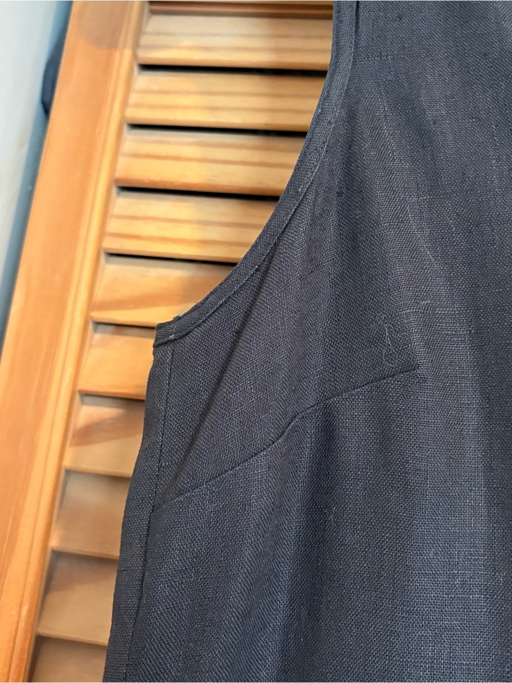 J. Crew Linen Black Maxi A-Line Dress Beach Resort Summer Flowy Classic Elegant - Picture 3 of 12